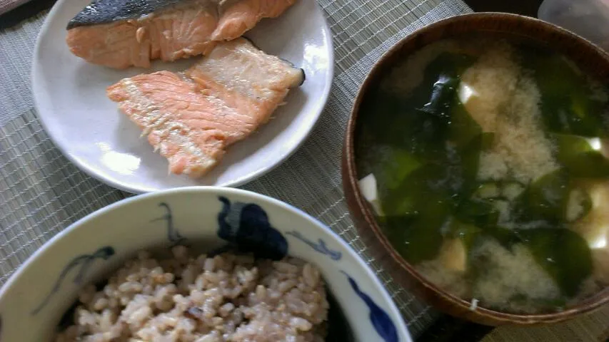 鮭の切り落とし&豆腐とわかめの味噌汁|まぐろさん