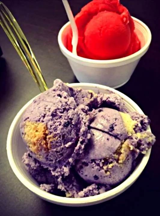 Blueberry Butter Cookie Ice Cream and Cherry Ice|MyRaXさん