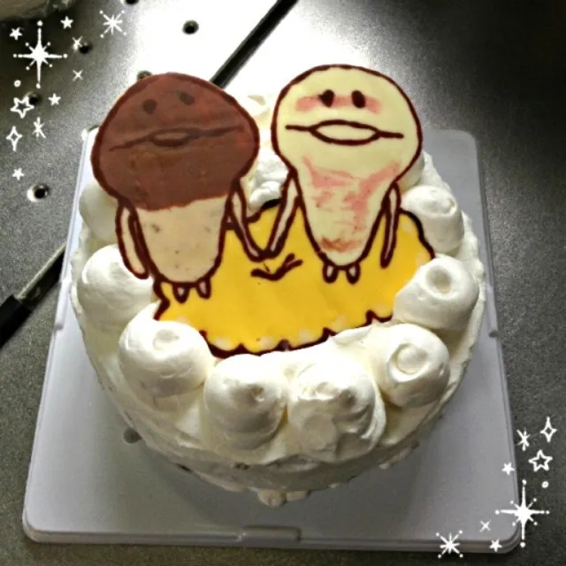 ひろりんさんのキャラチョコの作り方で♪なめこケーキ🎂(o^^o)|こゆずさん