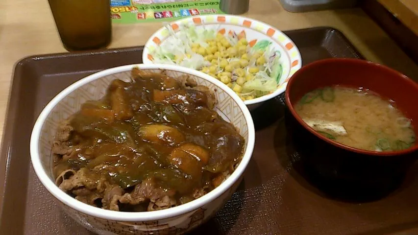 カレー南蛮牛丼サラダセット|ねぎしさん