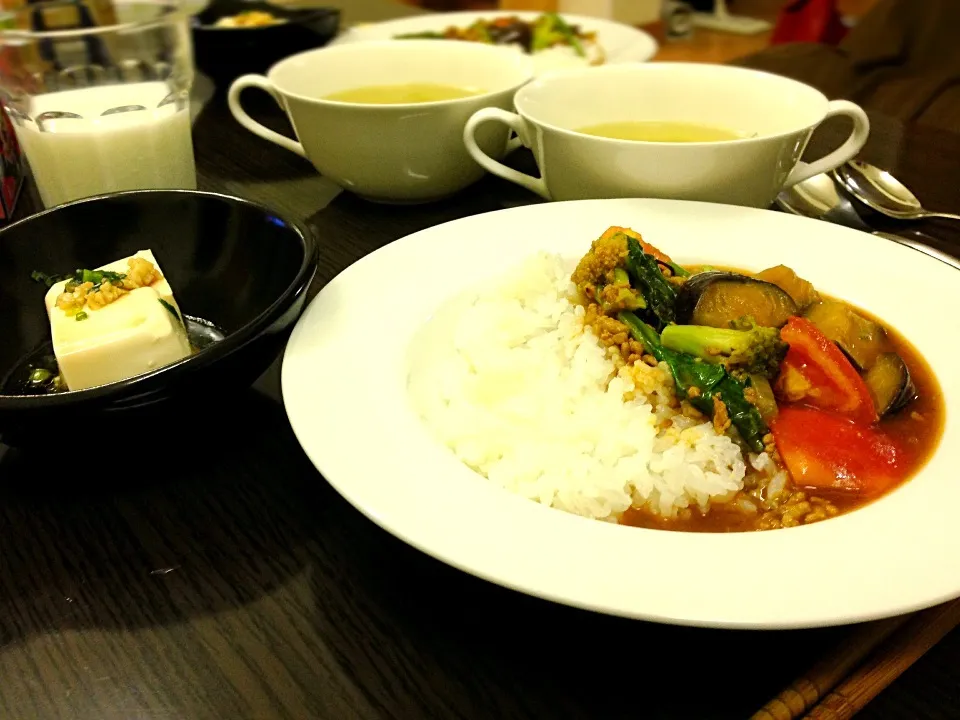 具だくさん！夏野菜のトマトミートカレー|しゅなさん