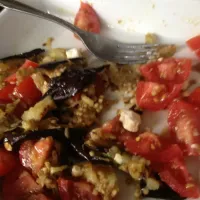 Eggplant,cherry tomatoes and feta cheese|molly laportaさん