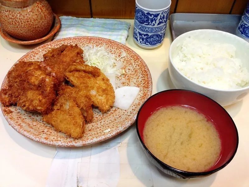 Snapdishの料理写真:チキンカツ、玉ねぎフライ、肉巻き野菜フライ|chan mitsuさん