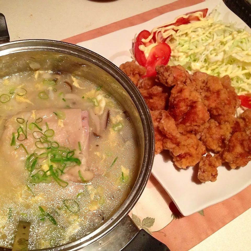 今夜は参鶏湯と唐揚げで鶏鶏祭だーい❤|きっきー🥰さん