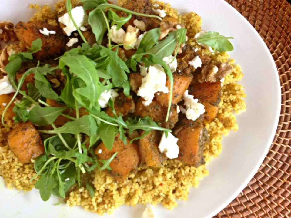 Butternut feta rocket curry cous cous|Melissa Besterさん