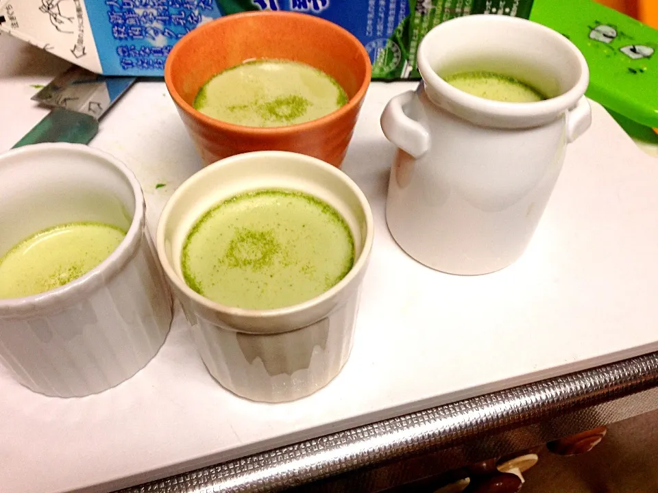 Snapdishの料理写真:蒸し抹茶プリン|植原さん