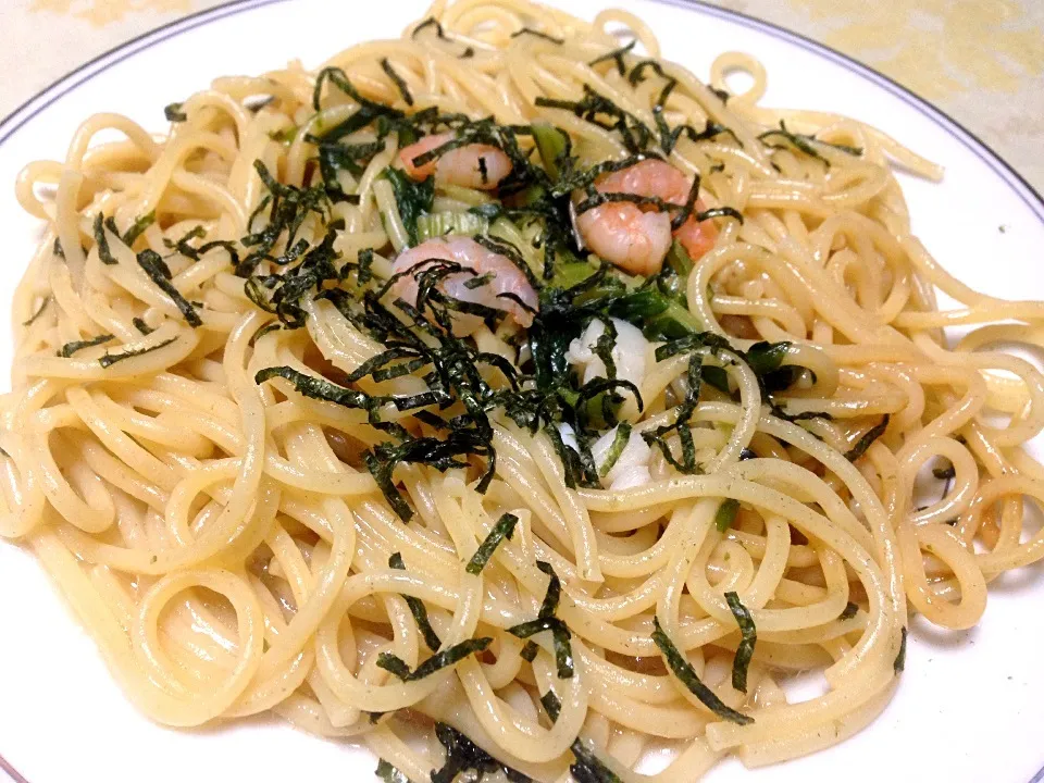 海老と小柱の魚介醤油味スパゲッティ🍝|ゆうじ.さん