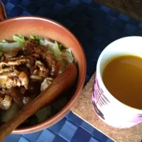 こってり甘旨丼＆カボチャ冷製スープ|Kyoko Izuiさん