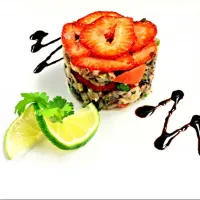 Ahi, shrimp and strawberry ceviche.|Mathew Carterさん