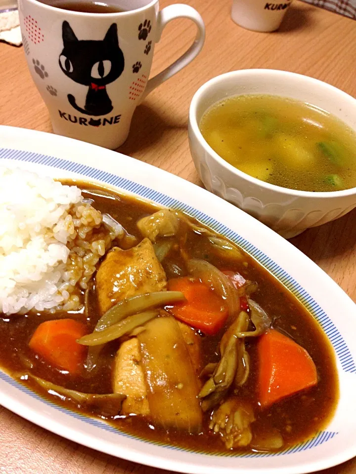 久しぶりに舞茸チキンカレー|こんこんさん