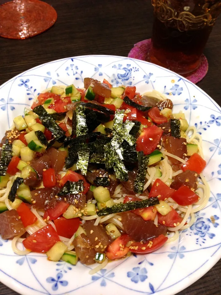 鯛と野菜のゴマだれ冷静パスタ|epicuriousさん