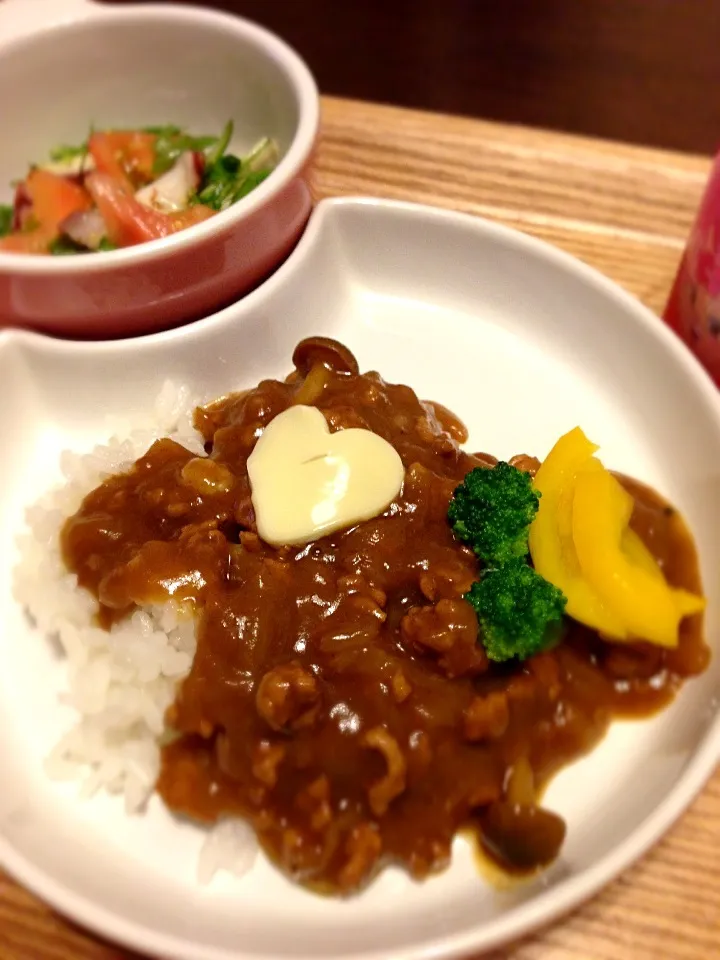 しめじと挽肉のカレー(娘ver.)|rikaさん