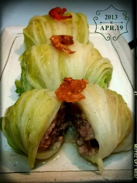 lettuce meat wrap with minced Asian mushroom 紹菜冬茹肉卷|Owen Fungさん