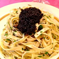 Cold truffle pasta with truffle, chives and cavier|Sandra Wanさん