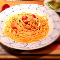 Snapdishの料理写真:トマトクリームパスタ|牧なつみさん