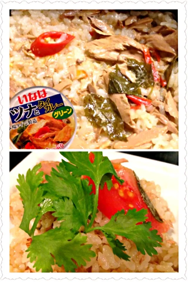 Sudap's The rice cooked in green curry😍続悶絶ｼﾘｰｽﾞ!ｲﾅﾊﾞのｸﾞﾘｰﾝｶﾚｰ缶で炊き込み御飯|🌈Ami🍻さん