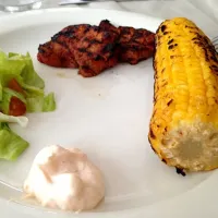 Grilled pork fillet with home made bbq sauce and corn|Lenny Sparaさん