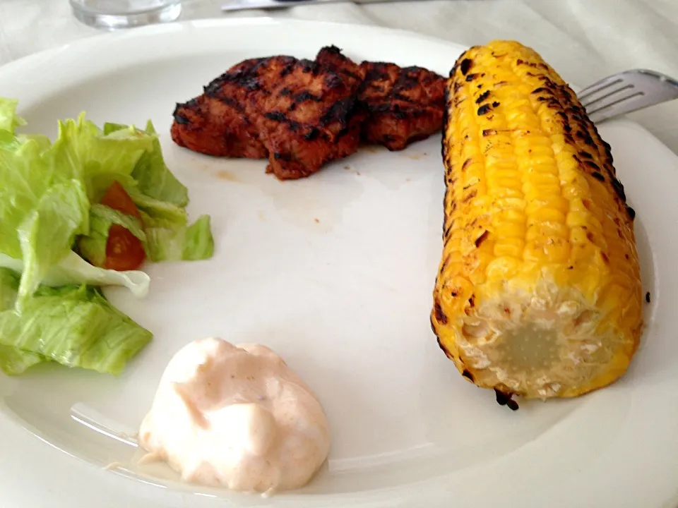 Grilled pork fillet with home made bbq sauce and corn|Lenny Sparaさん