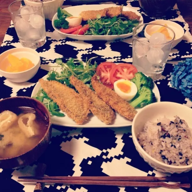 Snapdishの料理写真:アジフライ定食なるもの|tomokoさん