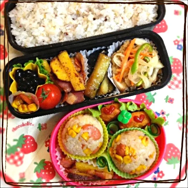 Snapdishの料理写真:旦那サマと末っ子ᑦᑋᵃᵑ✼ のお弁当|ゆりっぺ⋆*❁さん