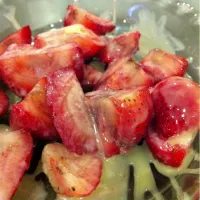 Strawberries with condensed milk