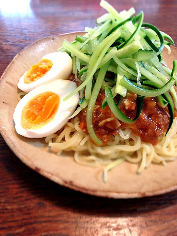 Snapdishの料理写真:うちのジャージャー麺。|にゃふ。さん