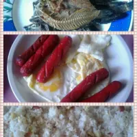 hotsilog breakfast w/ dried fish.|Marielyna Marielynaさん