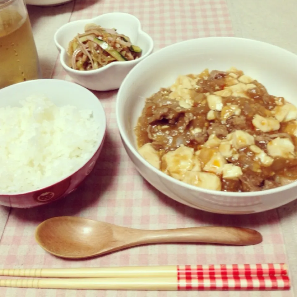 時間がないとき！お急ぎで麻婆豆腐と春雨サラダ〜♡♡|tomoeさん