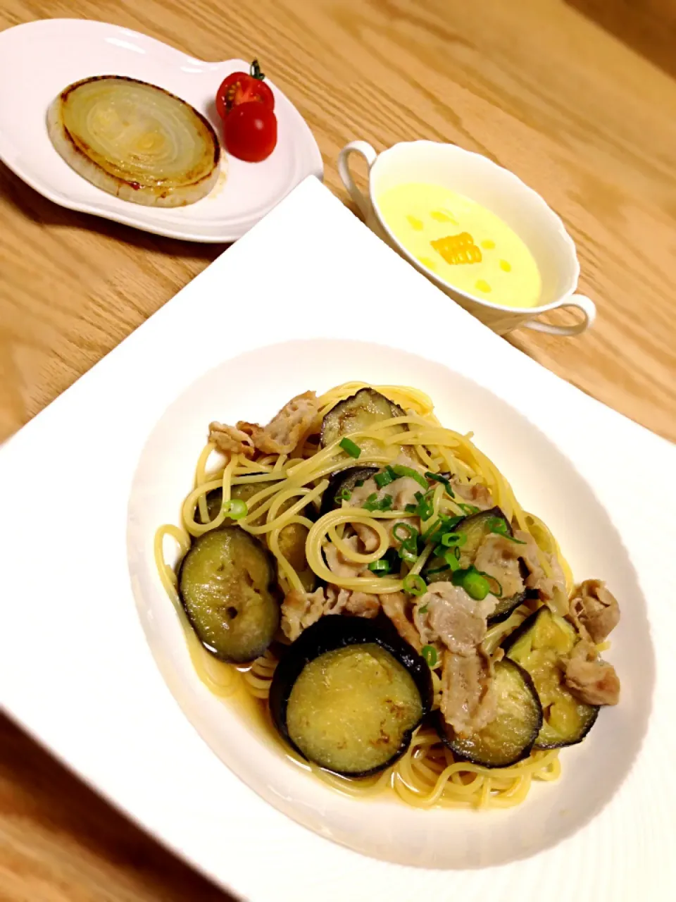 茄子と豚バラの和風パスタ|ゆきぼぅさん