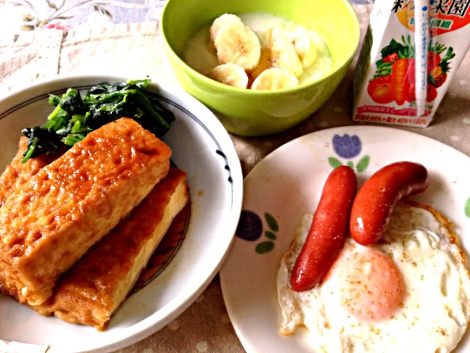 糖質制限の朝ごはん    みきやんの厚揚げのオイスターソース煮〜( ^ω^ )|mari miyabeさん