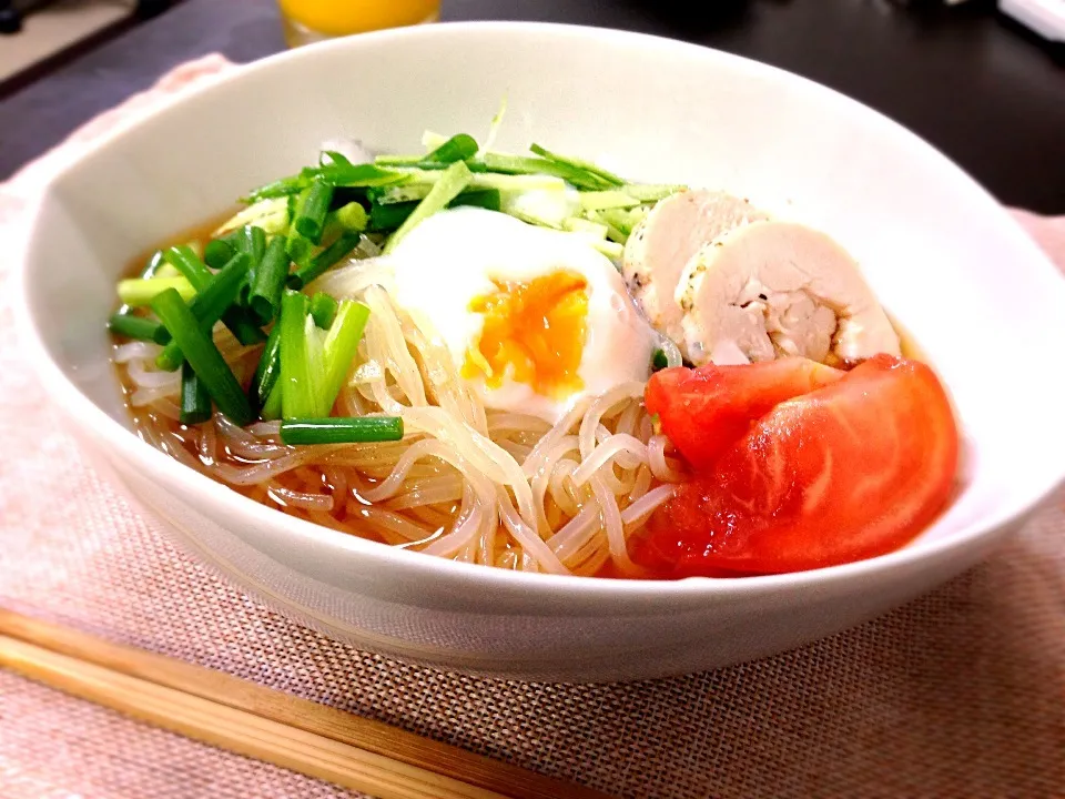 手作り温玉で盛岡冷麺。|ももみにゃん。さん