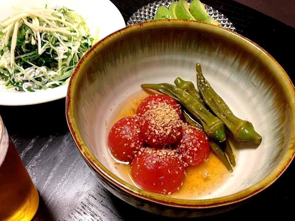 トマトとオクラの冷たい煮物|ⅡⅣⅢさん