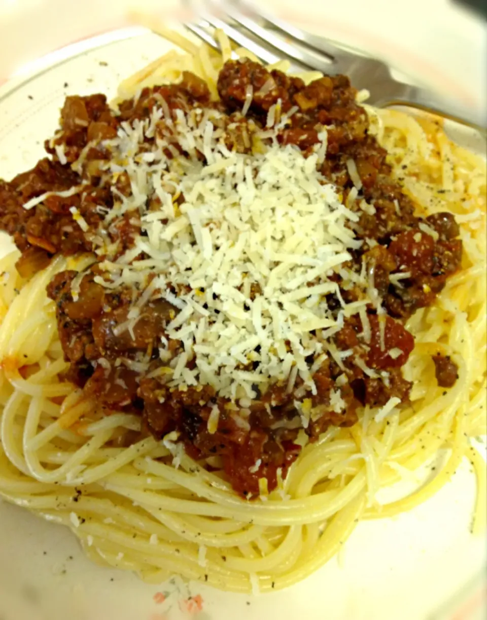 大量６人前！Spaghetti Bolognese, スパゲティミートソース|ずきみくさん