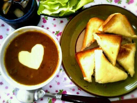 カレーつけパン　朝ご飯|eri☆さん