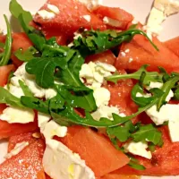 Snapdishの料理写真:watermelon, feta and rucola salad|Vernonさん