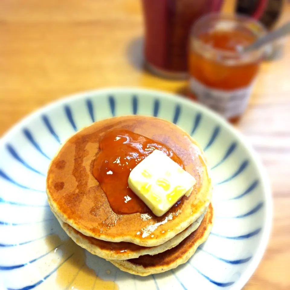 米粉と小麦胚芽のホットケーキ|まるこさん