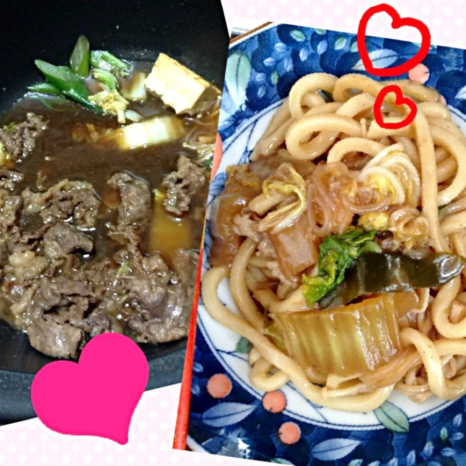 Snapdishの料理写真:昨日のすき焼き/お昼のすき焼きうどん!|綾音U・x・Uさん