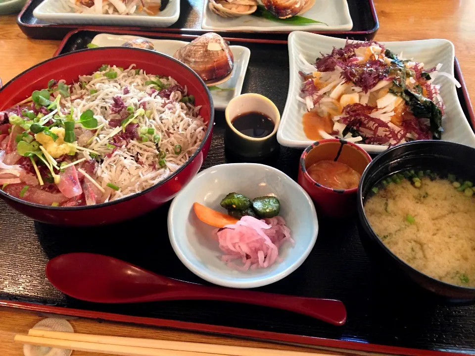 Snapdishの料理写真:鯵しらす丼|komomochiさん