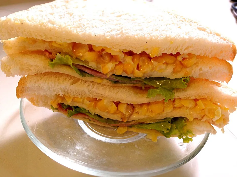 Sandwich ham+corn|อิม ยุน อาさん