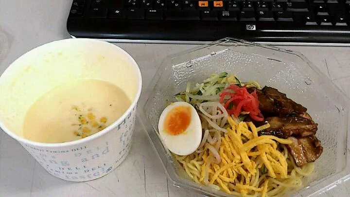 セブンの冷やし中華と冷たいスープ|はらさん