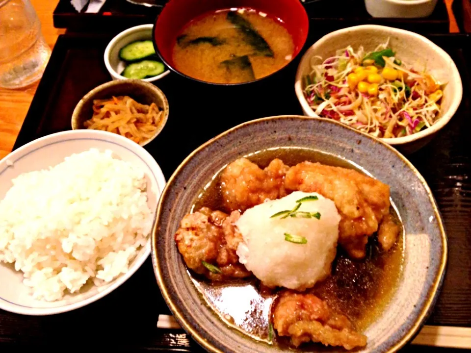 若鶏となすの柚子おろし定食|yさん