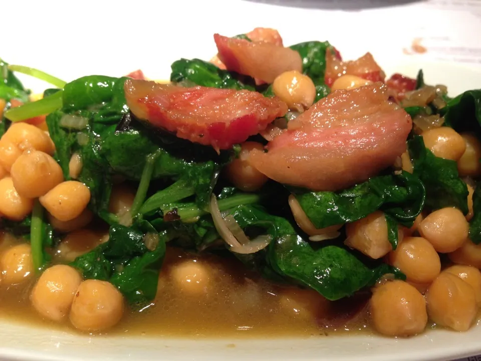 Chickpeas, Spinach and Bacon|sengkitさん