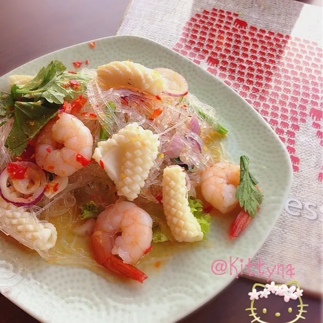 +🙏 Yum Woon Sen Talay+
Glass Noodle with Seafood salad✨|🎀Kittyna🌸さん