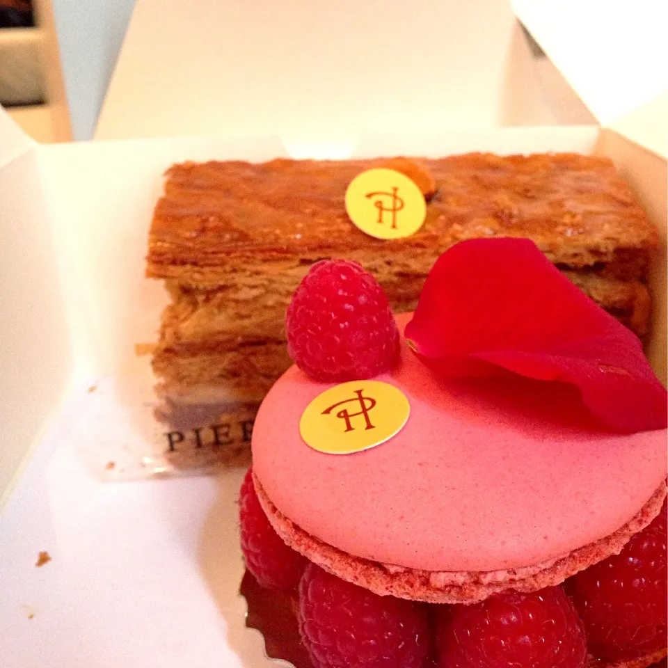 Snapdishの料理写真:Pierre Herme - Ispahan &  Millefeuille|sweeettooothさん