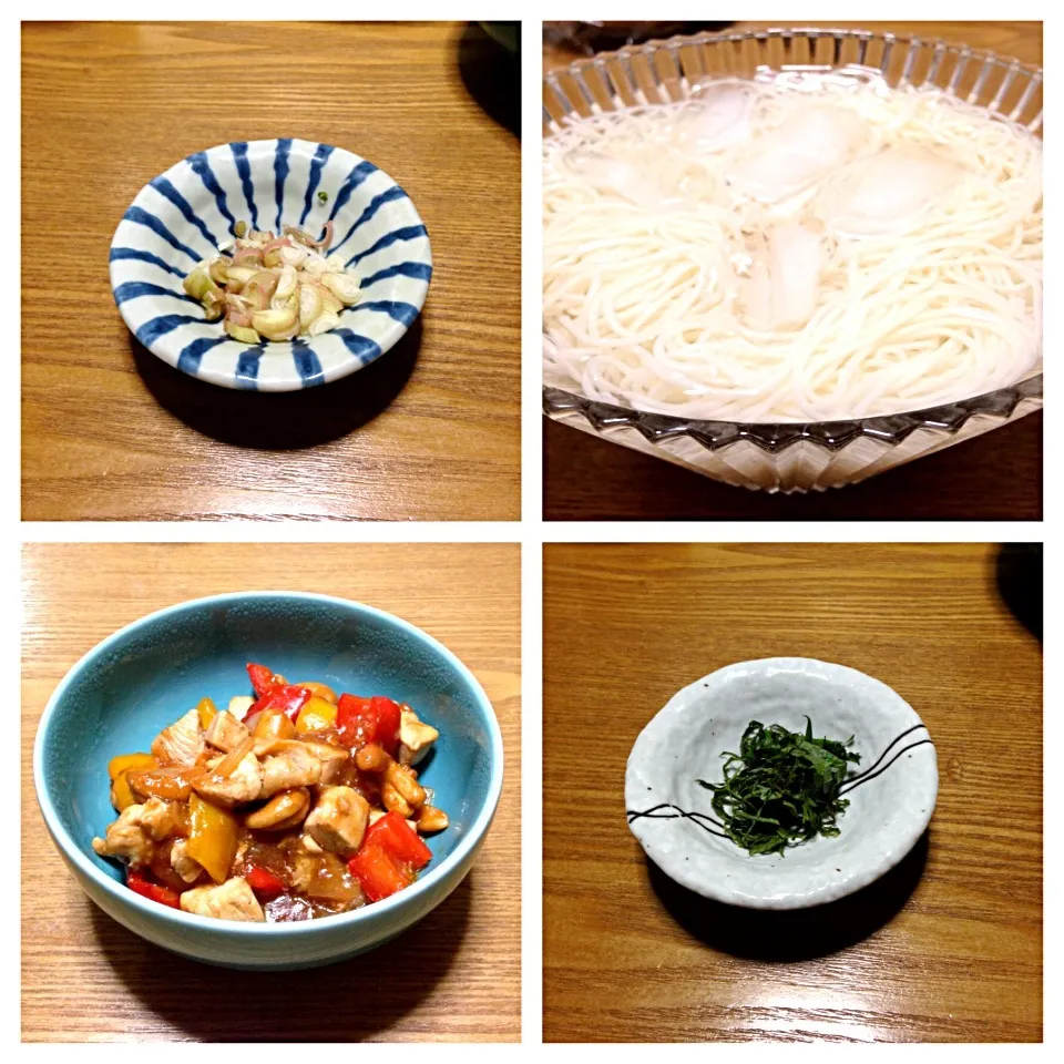 【今夜のウチご飯】暑い一日でしたね〜。今夜は素麺！茗荷と大葉を薬味に🎶それと，酢鶏。「カシューナッツがなかったから…」と，入っていたのはなんと，ブラジリアンナッツ(^o^)/ カシューよりもマニアックなナッツがたっぷりでうまうま〜。ブラジルの仙ちゃんのお土産の残りです。ありがと〜〜。|takuya KAWANOさん