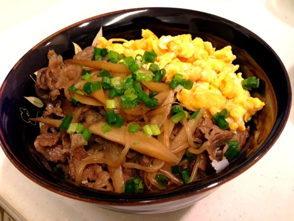 肉ゴボウの二色丼|みきさん