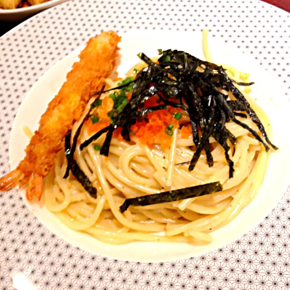 Snapdishの料理写真:tarako spaghetti 🍝🍤|KanoKさん