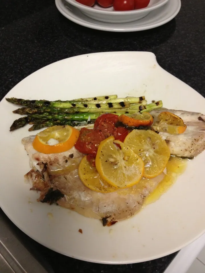 Roasted Whole Striped Bass with Roasted Lemons and Tomatoes|Christine pavelkaさん