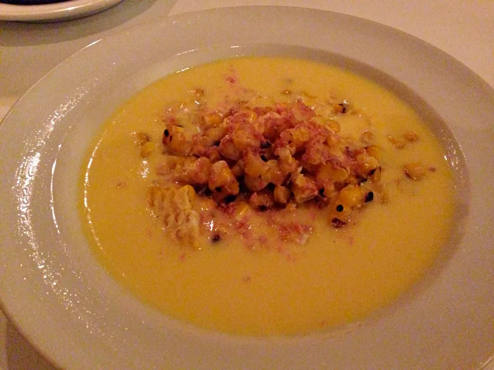 Cold Corn Soupe with Terrine of Foie Gras|Sergey Grisさん