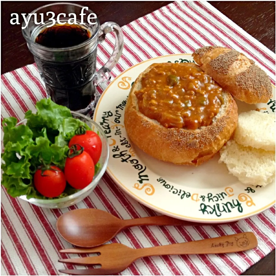 キーマカレーの胚芽パンカップ|ayu3cafeさん